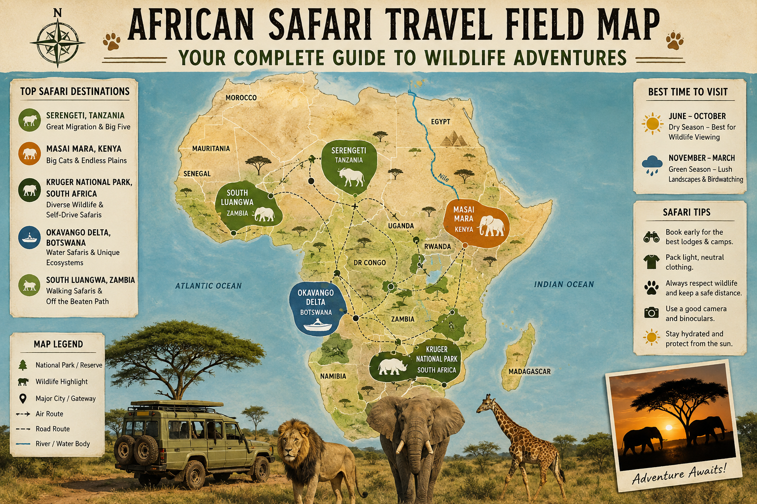 African Safari Travel Field Map: Your Complete Guide to Wildlife Adventures