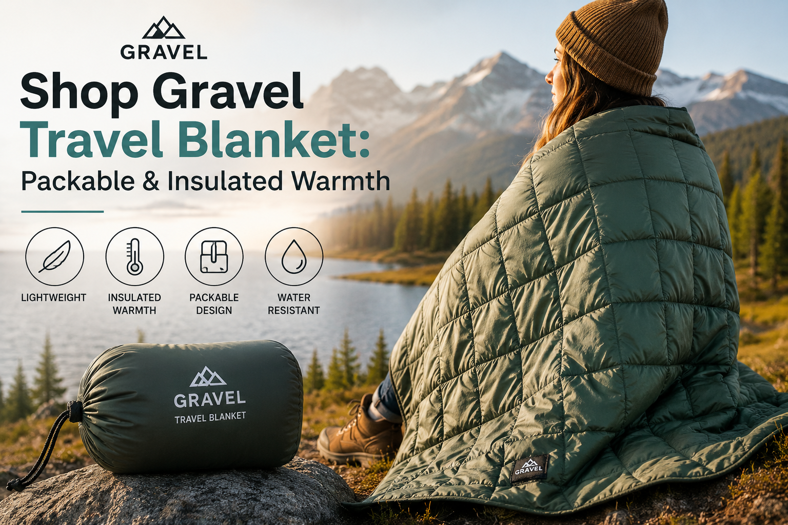Shop Gravel Travel Blanket: Packable & Insulated Warmth