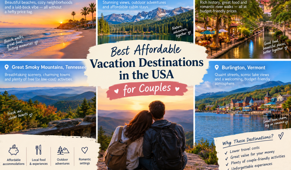 Best Affordable Vacation Destinations in the USA for Couples